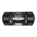 Black adjustable dumbbell on stand with white background