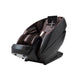 Black massage chair with control panel on a white background