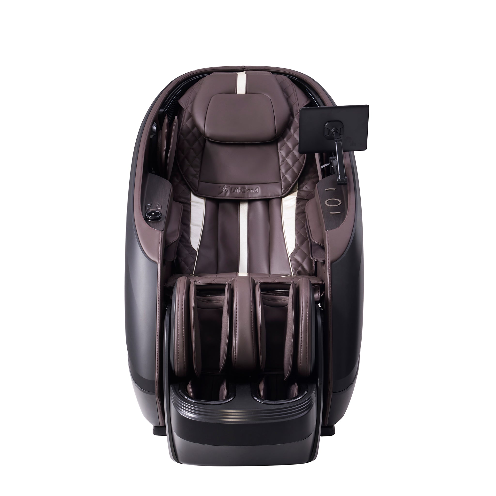 Brown massage chair on a white background
