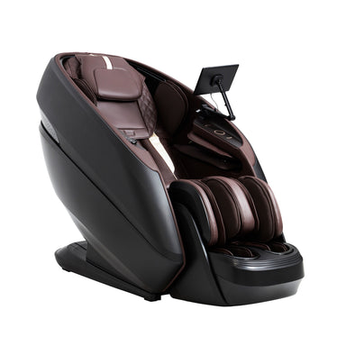 Massage chair with black and brown design on a white background