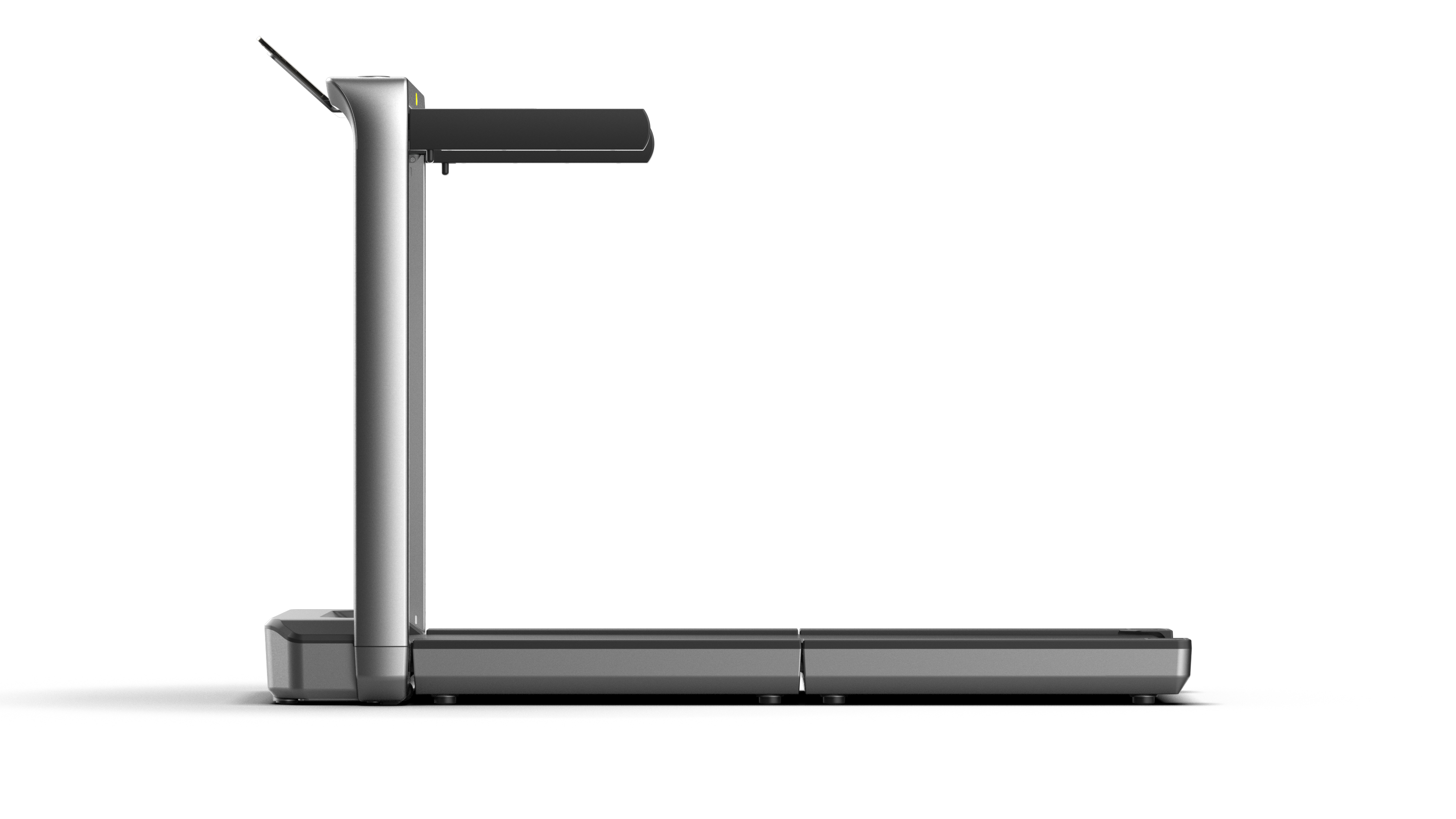 Foldable treadmill on a white background