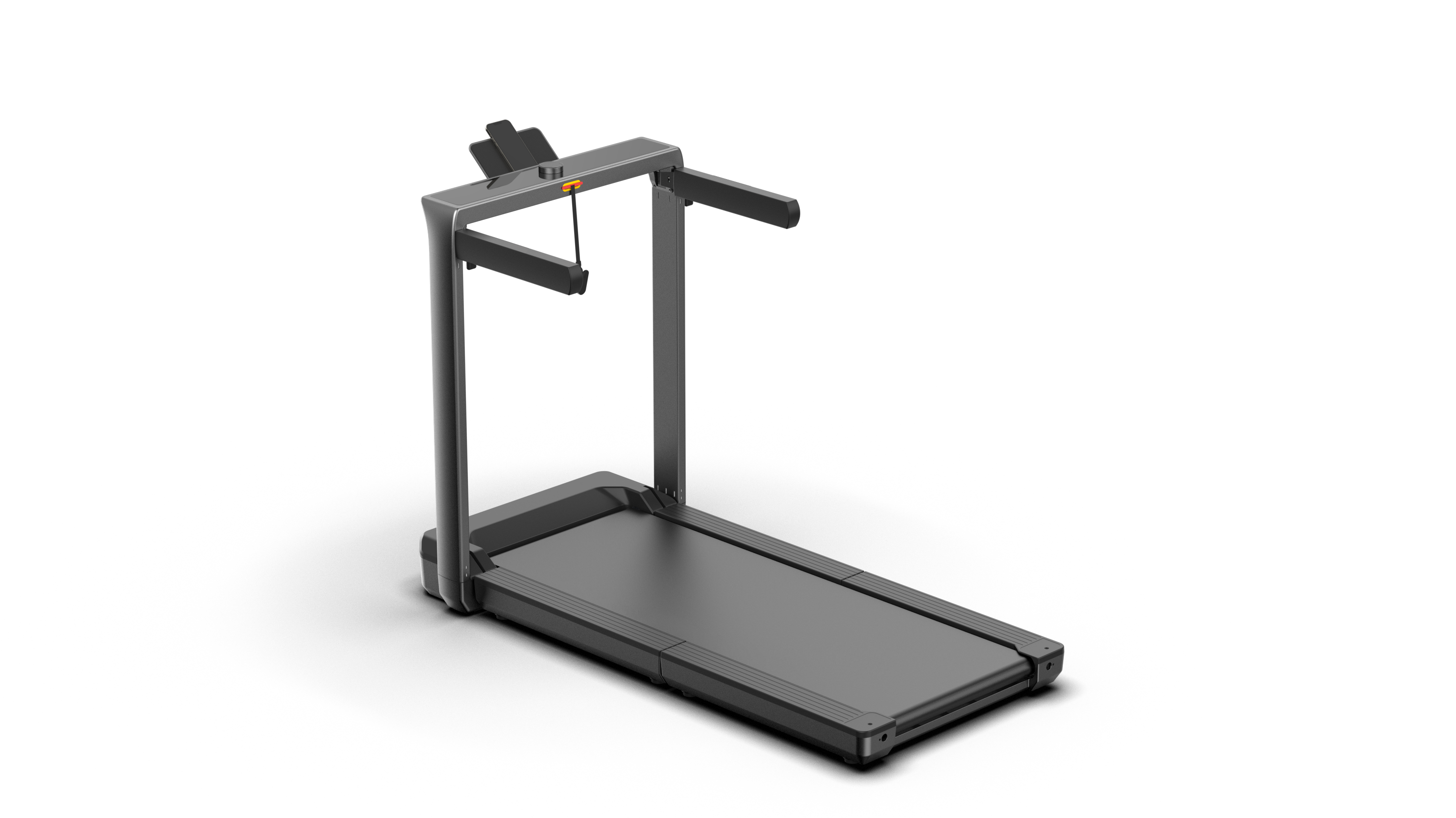 Foldable treadmill on a white background