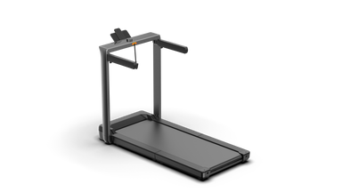 Foldable treadmill on a white background