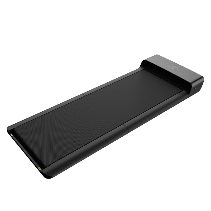 Black treadmill on a white background