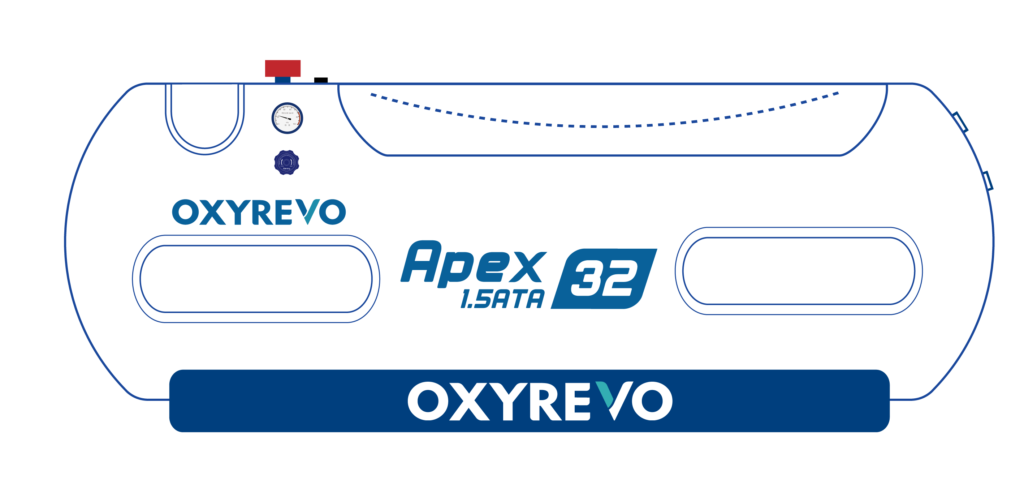 Diagram of a Oxyrevo hyberbaric chamber 