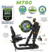 Exercise machine with features highlighted, including Bluetooth connectivity and adjustable fluid resistance levels.