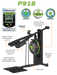 Fitness equipment with features highlighted, including Bluetooth monitor and adjustable resistance levels.