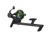 Rowing machine with digital display on a white background
