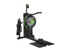 Black and green fluid exercise machine with white background