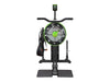 Black and green fluid exercise machine with white background