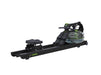 Rowing machine with digital display on a white background