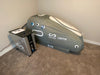 Gray hyperbaric chamber with 'AIRVIDA' branding on a carpeted floor.