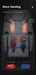 Back heating device with temperature display and comparison to other brands on a dark background
