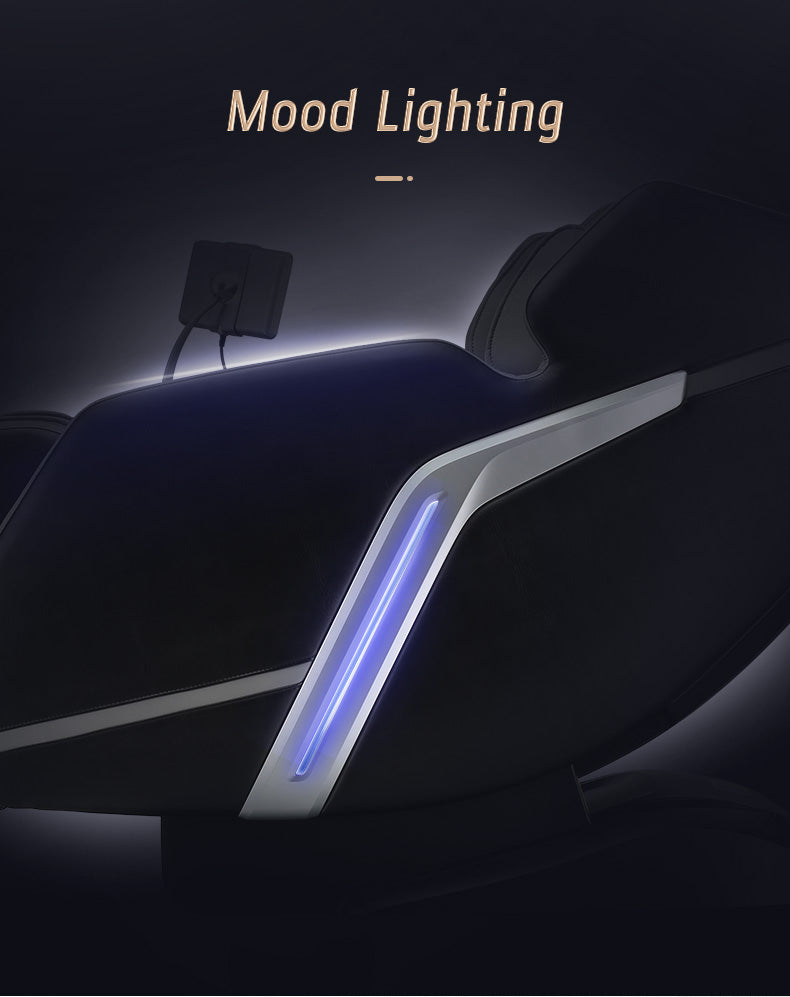 Massage Chair with mood lighting feature highlighted