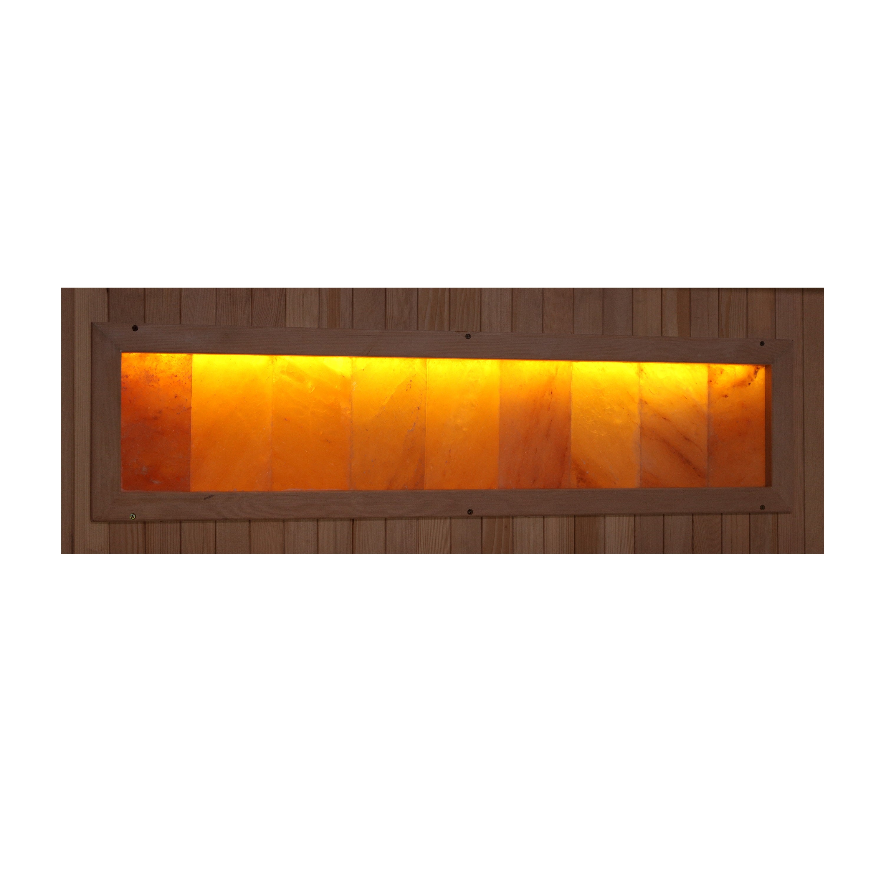 Wooden wall light fixture with glowing interior on a white background