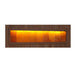 Wooden wall light fixture with glowing interior on a white background