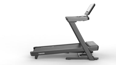 Treadmill with a digital display on a white background