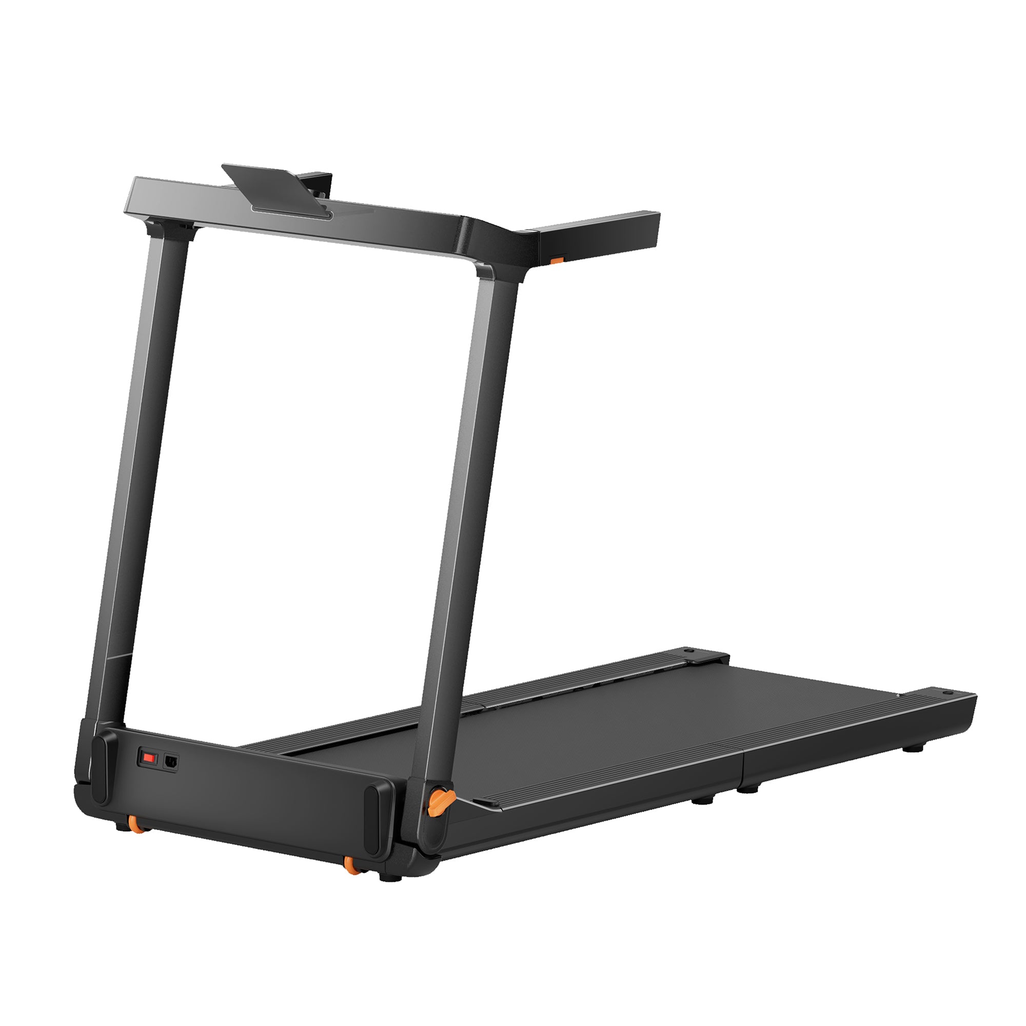 Black treadmill on a white background