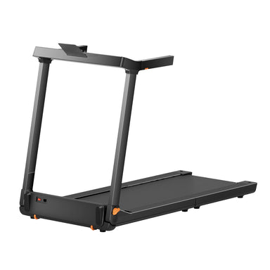Black treadmill on a white background
