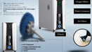 Description of all in one unit for Gray and white hyperbaric chamber on a blue background