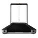 Black treadmill with a white background