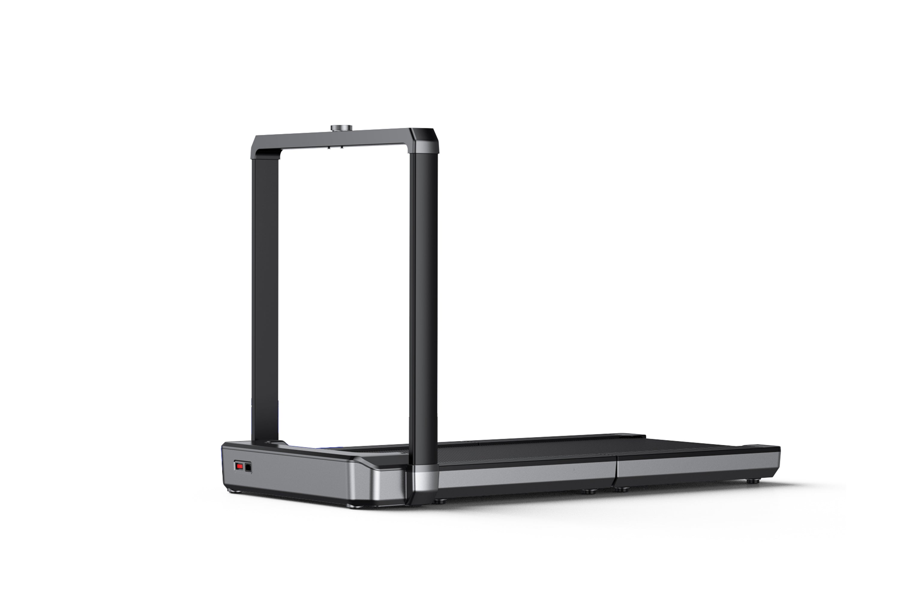Black treadmill on a white background