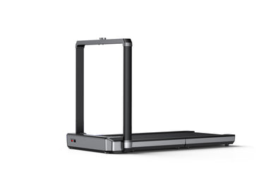 Black treadmill on a white background