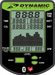 Digital display of Dynamic Fluid Fitness with various metrics on a black background